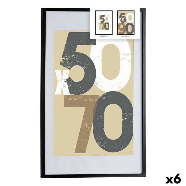 Photo frame Gift Decor Black polystyrene Plastic MDF Wood 60 x 90 cm (6 Units)