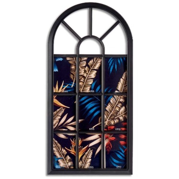 Wall photo frame Gift Decor Black Glass Plastic Window (6 Units)