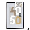 Wall photo frame Gift Decor Black polystyrene Plastic MDF Wood 50 x 70 cm (6 Units)