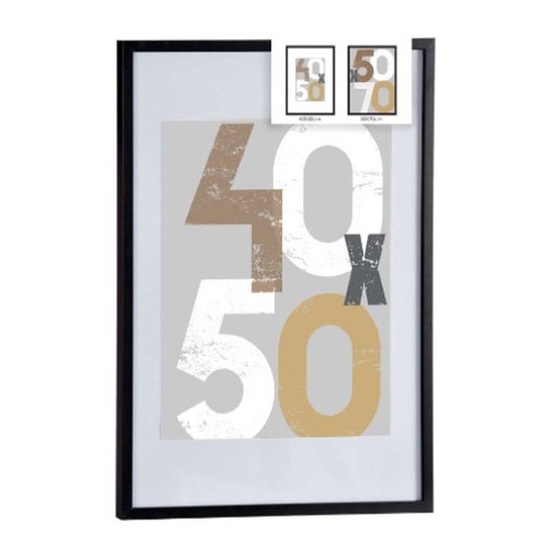 Wall photo frame Gift Decor Black polystyrene Plastic MDF Wood 50 x 70 cm (6 Units)