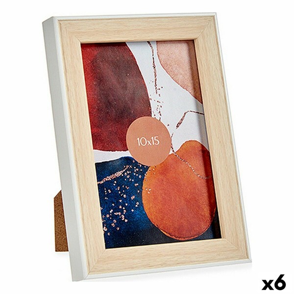 Nuotraukų rėmelis Gift Decor Balta Ruda Natūralus stiklas polipropileno (6 vnt.)