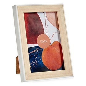 Photo frame Gift Decor White Brown Natural Glass polypropylene (6 Units)