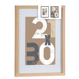 Photo frame Gift Decor Natural Glass MDF Wood 30 x 40 cm (6 Units)