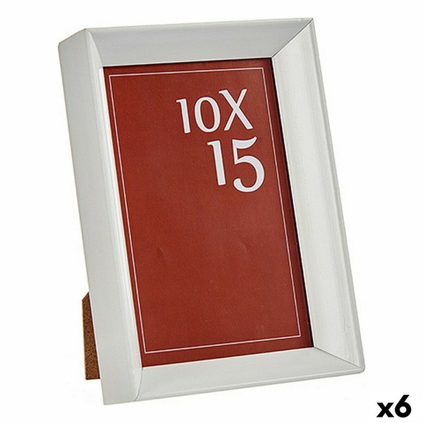 Photo frame Gift Decor White Glass Plastic (6 Units)