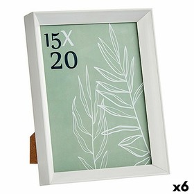 Photo frame Gift Decor White Glass Plastic (6 Units)