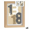Photo frame Gift Decor Natural Glass MDF Wood (6 Units)