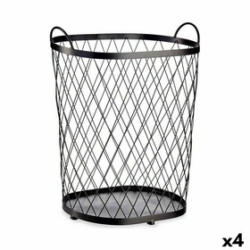 Basket Gift Decor Black Metal 40 L (4 Units)