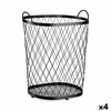 Basket Gift Decor Black Metal 40 L (4 Units)