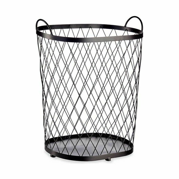Basket Gift Decor Black Metal 40 L (4 Units)