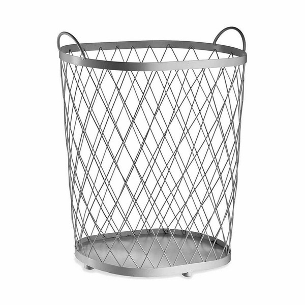 Basket Gift Decor Silver Metal 40 L (4 Units)