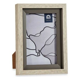 Photo frame Gift Decor Beige Grey Crystal Plastic (6 Units)