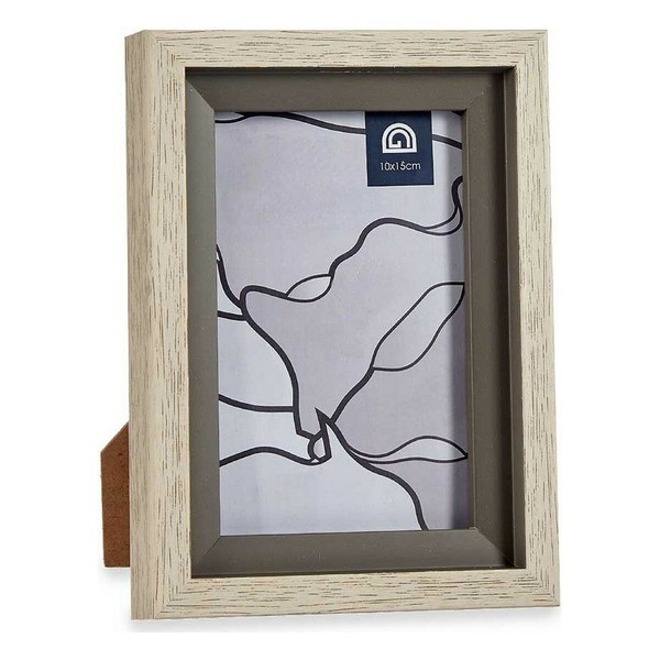 Photo frame Gift Decor Beige Grey Crystal Plastic (6 Units)