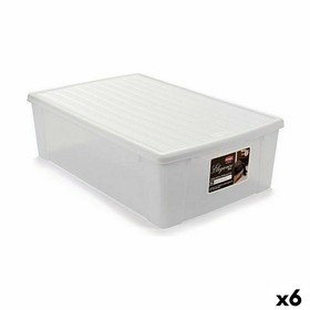 Storage Box with Lid Stefanplast Elegance White Plastic (6 Units)