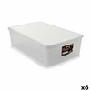 Storage Box with Lid Stefanplast Elegance White Plastic (6 Units)