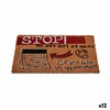Doormat Gift Decor Stop Black Red Natural Coconut Fibre 40 x 1,5 x 60 cm (12 Units)