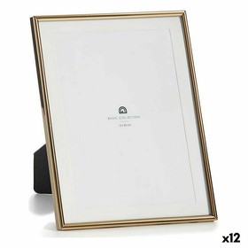 Photo frame Gift Decor Golden Crystal Steel (12 Units)