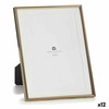 Photo frame Gift Decor Golden Crystal Steel (12 Units)