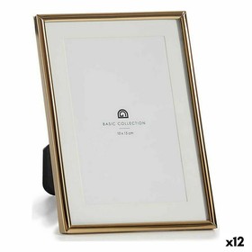 Photo frame Gift Decor Golden Crystal Steel (12 Units)