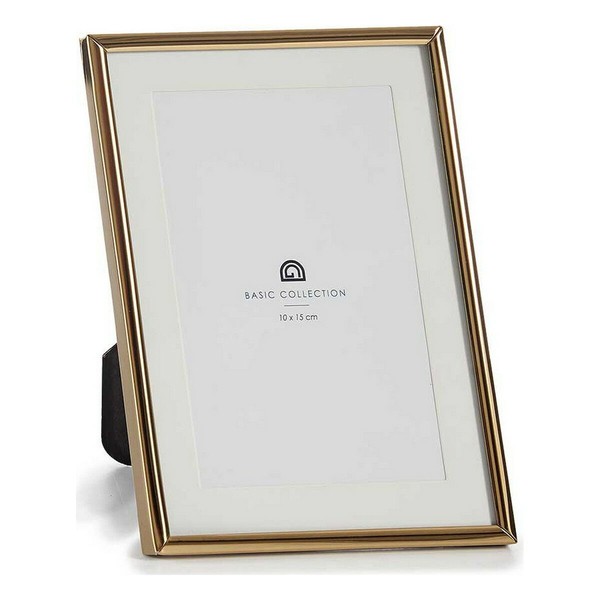 Photo frame Gift Decor Golden Crystal Steel (12 Units)