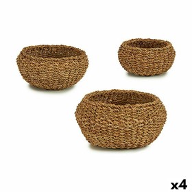 Set of Baskets Gift Decor Brown Marine algae (4 Units)