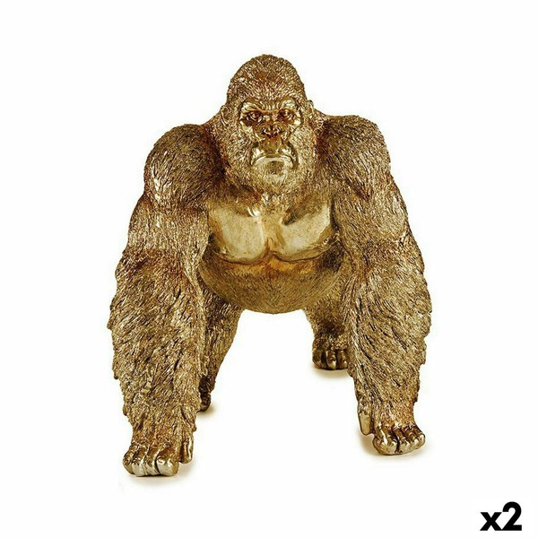 Dekoratīvās figūriņas Gift Decor Bronza Gorilla 20 x 27,5 x 34 cm (2 gb.)