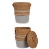 Basket Gift Decor Brown Grey Marine algae (4 Units)