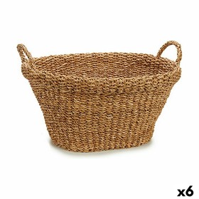 Basket Gift Decor Brown Marine algae 32 L With handles (6 Units)