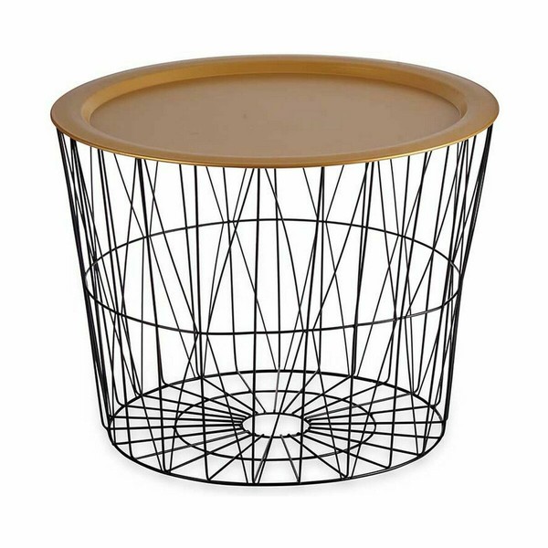 Side table Gift Decor Black Golden 62 x 45,5 x 62 cm (4 Units)
