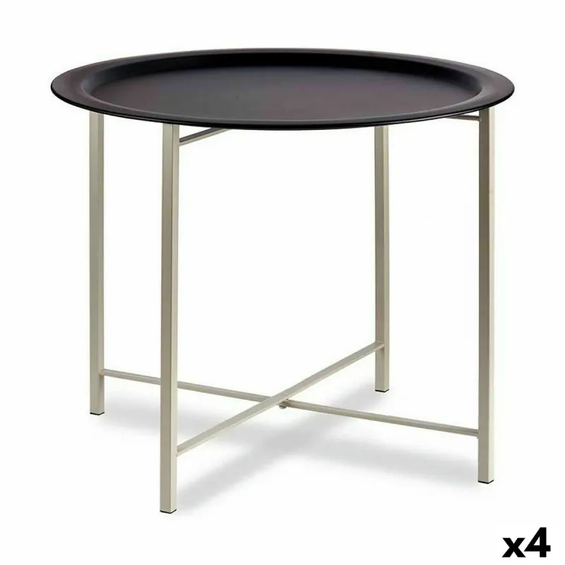 Side table Gift Decor White Black 62 x 48,5 x 62 cm (4 Units)
