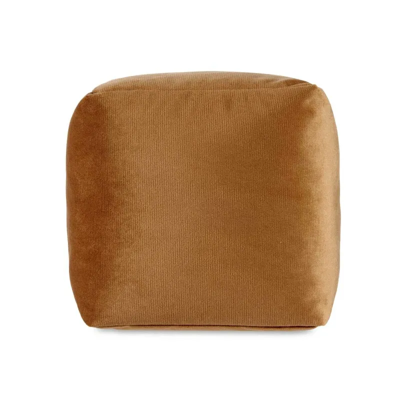 Pouffe Gift Decor Beige polystyrene Velvet (4 Units)