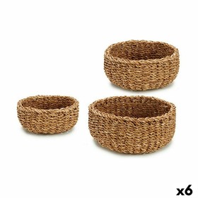 Set of Baskets Gift Decor Brown Marine algae 1 L 3 L 4,5 L (6 Units)