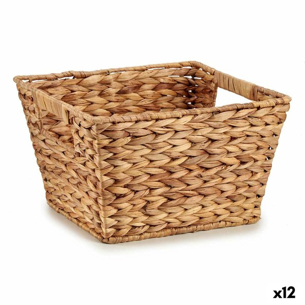 Basket Gift Decor Brown Metal Water hyacinth (12 Units)