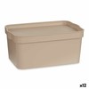 Säilytyslaatikko kannella Kipit Beige Muovinen 7,5 L (12 osaa)