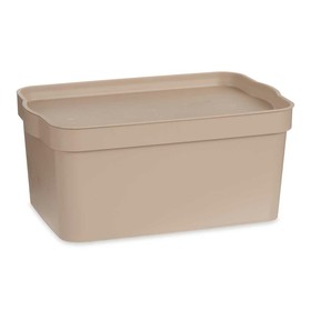 Storage Box with Lid Kipit Beige Plastic 7,5 L (12 Units)
