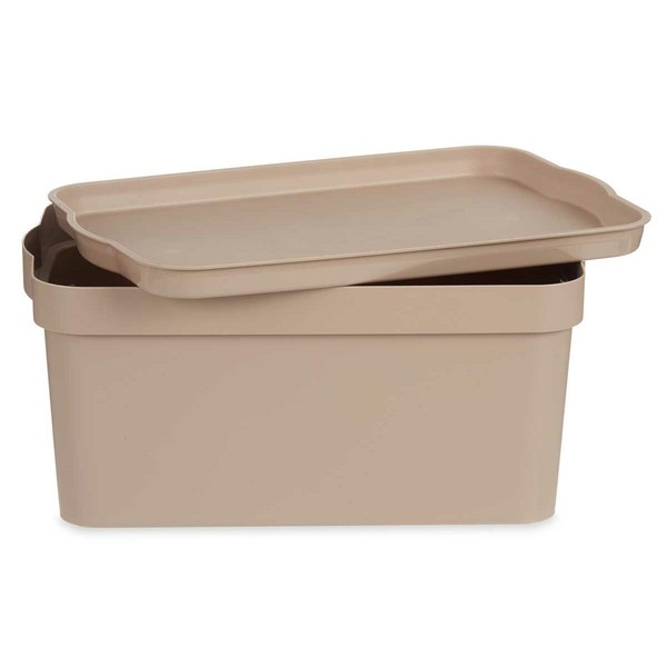 Storage Box with Lid Kipit Beige Plastic 7,5 L (12 Units)