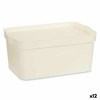 Storage Box with Lid Kipit Cream Plastic 7,5 L (12 Units)