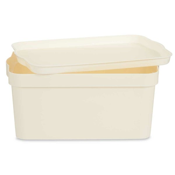 Sandėliavimo dėžutė su dangteliu Kipit Kreminė Plastmasinis 7,5 L (12 vnt.)