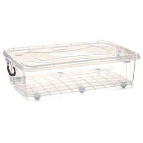 Storage Box with Wheels Kipit Transparent Plastic 40 L 46,5 x 20 x 72,2 cm (6 Units)