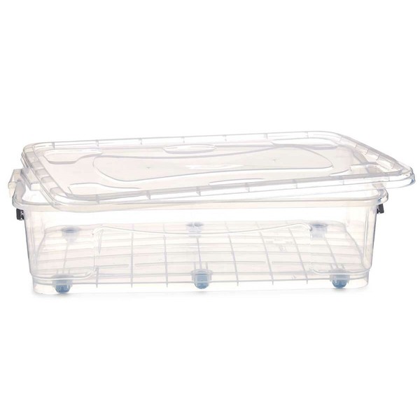 Коробка для хранения с колесами Kipit Прозрачный Пластик 40 L 46,5 x 20 x 72,2 cm (6 штук)