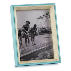 Photo frame Gift Decor Blue White Crystal MDF Wood (6 Units)