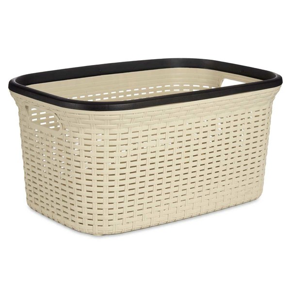 Laundry Basket Kipit Black Cream Plastic 36 L 36 x 25,5 x 52,5 cm (12 Units)