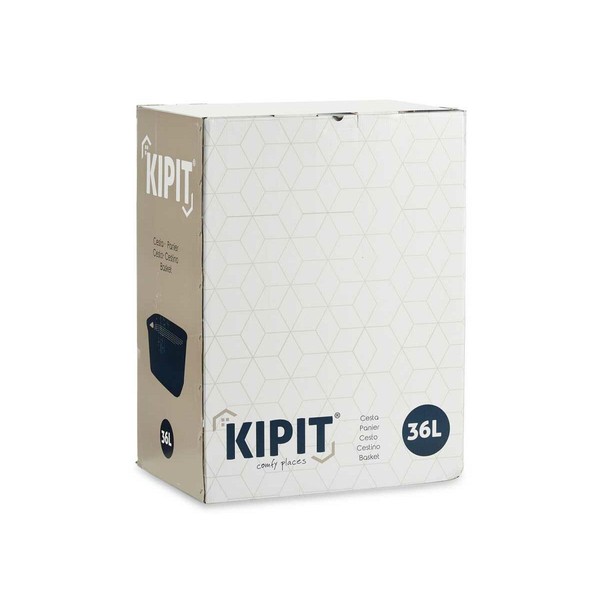 Laundry Basket Kipit Black Cream Plastic 36 L 36 x 25,5 x 52,5 cm (12 Units)