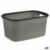 Veļas Grozs Kipit Melns Pelēks Plastmasa 36 L 36 x 25,5 x 53 cm (12 gb.)