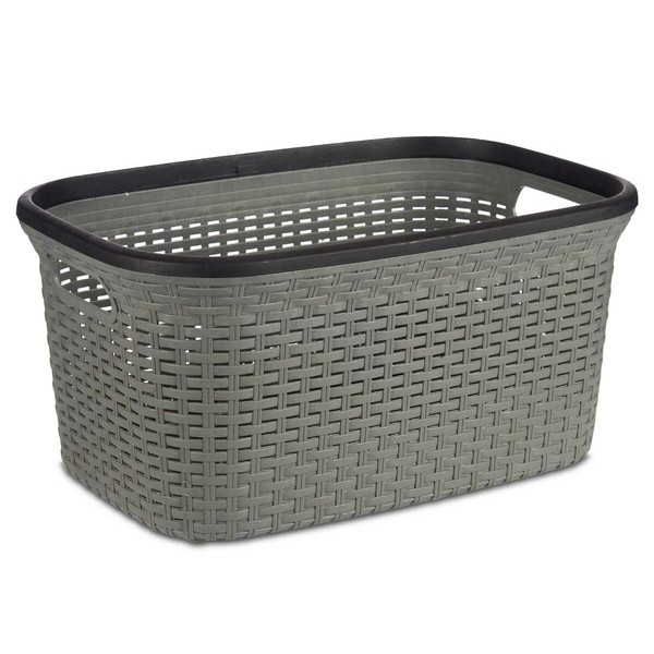 Laundry Basket Kipit Black Grey Plastic 36 L 36 x 25,5 x 53 cm (12 Units)