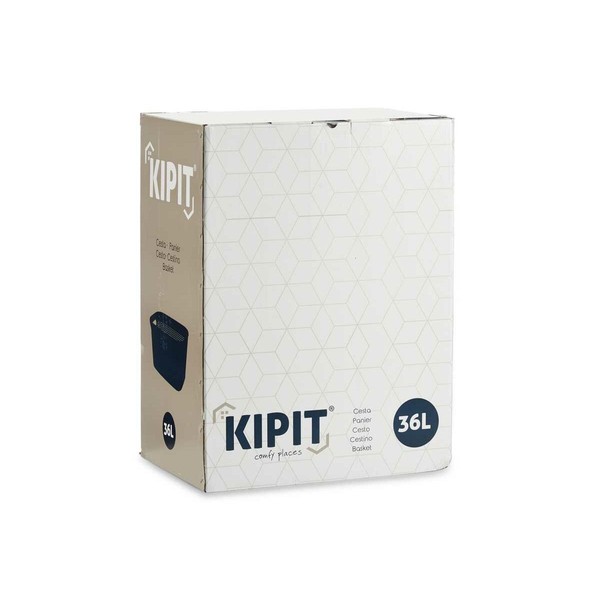 Laundry Basket Kipit Black Grey Plastic 36 L 36 x 25,5 x 53 cm (12 Units)