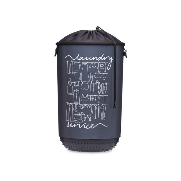 Laundry Basket Kipit Laundry Sevice Dark blue Cloth Plastic 40 L 34 x 52,5 x 34 cm (4 Units)