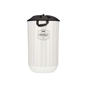 Laundry Basket Kipit Vintage White Cloth Plastic 40 L 34 x 52,5 x 34 cm (4 Units)