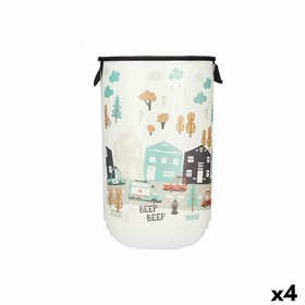 Laundry Basket Kipit Cloth Plastic Children's Road 40 L 34 x 52,3 x 34 cm (4 Units)