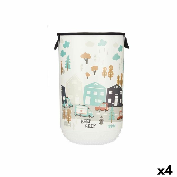 Laundry Basket Kipit Cloth Plastic Children's Road 40 L 34 x 52,3 x 34 cm (4 Units)