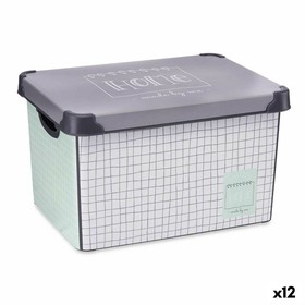 Storage Box with Lid Kipit Home Grey Plastic Graph paper 22 L (12 Units)